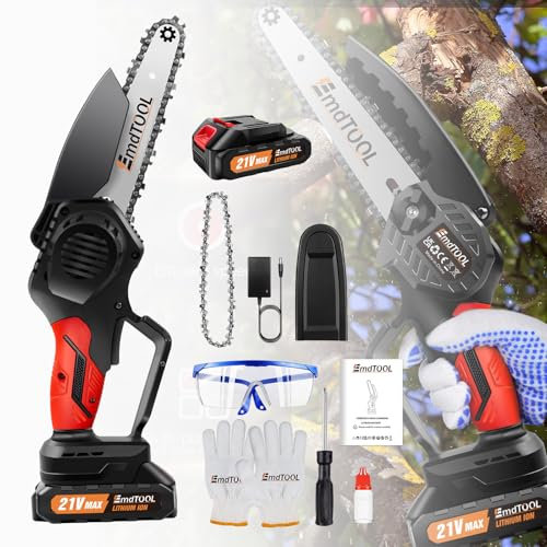 Mini motosierra manual, 700 W, motosierra eléctrica de 6 pulgadas, con batería de 1500 mAh, sierra portátil con batería para cortar árboles/ramas/tabla