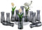Glasseam Kleine Vasen Glas für Tischdeko: Schmale Vase Grau 12 Stück Glasvasen Set - Minimalistische Blumenvase Klein Tischvasen Deko für Hochzeit Party Esstisch Tafelaufsatz