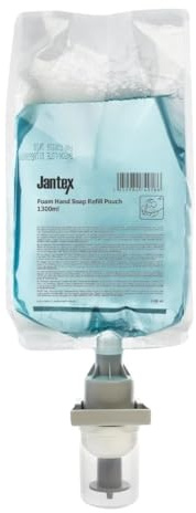 Jantex Foam Hand Soap Refill Pouch 1300ml, FU377 | Sanitising formula kills germs quickly, leaving hands thoroughly clean and refreshed in commercial washrooms.