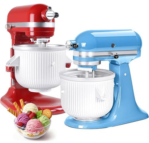 Accessoire pour machine à crème glacée KitchenAid, compatible avec les accessoires de mixeur KitchenAid de 4,5 à 5,5 l, 5,5 à 6 litres, yaourt glacé/sorbet gelato de 2 litres