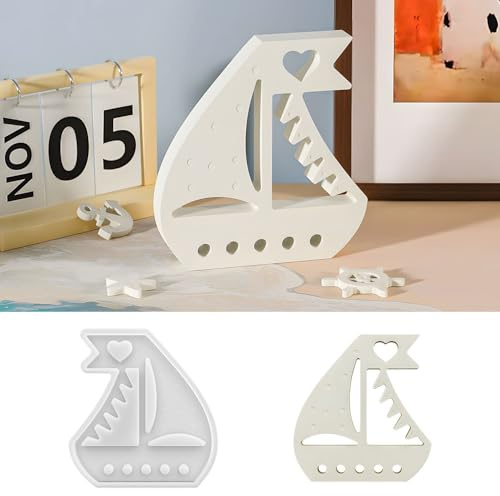Silikonformen Gießformen Boot, Silikonform Boot Geldgeschenke Giessformen Silikon Segelboot Kerzenformen zum Gießen Geldgeschenke Gießform Schiff Silikon Gießform Boot Silikonform Maritim (A)