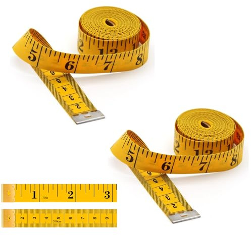 2 Bände Maßband Körpe 200cm/79 Zoll, Suiyeejan Schneidermaßband Maßband zum Nähen Weiches Doppelskala, Flexible Bandmaß Massband Schneider Measuring Tape Für Haushalte Handwerker Schneider
