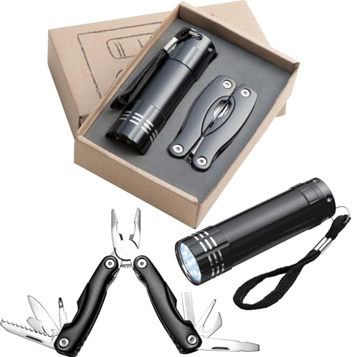 Set bestehend aus Taschenlampe und Taschenmesser / Multitool