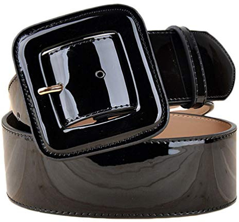 Healvian Cintura larga in PU nera da donna, cintura a vita alta, elegante e confortevole, accessorio di moda per tutte le occasioni