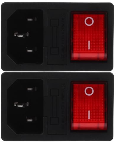 Cabilock 2 Piezas Soporte de alimentación con interruptor de luz de corriente interruptor de enchufe pequeño enchufe del hogar con el plastico