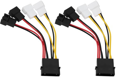 OTOTEC 2PCS 4Pin Molex to 3Pin fan Power Cable Adapter Length 10cm Compatible with CPU PC Case Fan