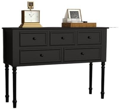 Vickyliou Entrance table， Mobiletto da ingresso con cassetti for camera da letto/soggiorno/corridoio,Console table with storage(Black)