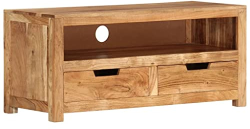 ZQQLVOO TV-Schrank tv kommode lowboard Fernseher Tisch Fernseher Schrank 88x35x40 cm Massivholz Akazie