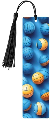Blaues Volleyball-Lesezeichen-Set aus Holz mit Quasten, einzigartiges Lernzubehör, Geschenke für Leser