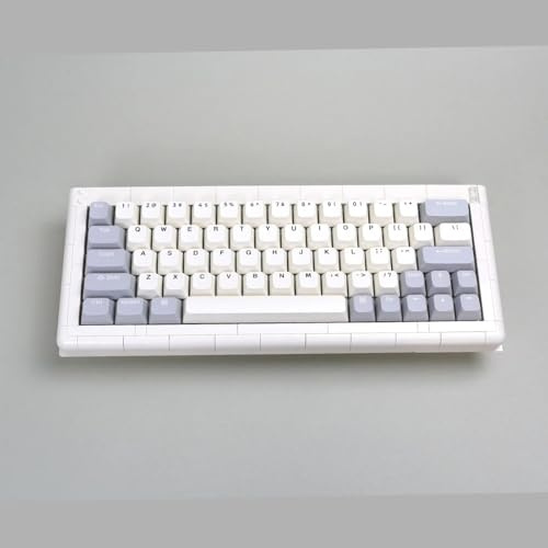 KEYGEM KIT ADAM Custom Mechanische Tastatur, 60% Layout, Brick Build Kunststoffgehäuse, Hot-Swap PCB, RGB-Unterbodenbeleuchtung, USB-C Anschluss, Gaming und Büro (Full Kit White)
