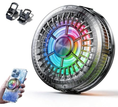 Radiatore magnetico per cellulare da 15 W, con luce LED, design magnetico e clip, 4800 – 5500 RPM, raffreddamento ultra silenzioso per smartphone da 4 – 7,5 pollici, universale, compatibile per gaming