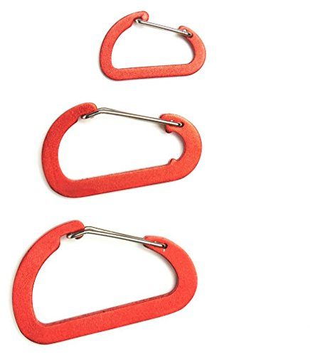 Lifeventure Ultraleichte Nicht verriegelnde Karabinerhaken (3er-Pack), Aluminiumlegierung Drahtgitterbefestigung hohe Festigkeit Schlüsselring Clip Haken