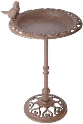 Esschert Design Bain d'oiseau en Fonte sur Pied 23 x 23 x 39 cm
