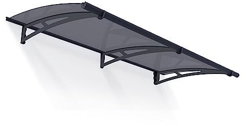 Canopia by Palram Vordach für Haustür Aquila 2050 Pultvordach 205 x 92 cm Grau Sonnenschutz Haustürvordach inkl. Regenrinne
