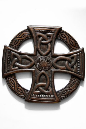 Keltisches Holzkreuz, Wand, Fair-Trade, 35 cm, Braun Cornwall Art Prints