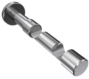 Interdeco Gardinenstangen Doppel-Wandhalter/Träger/Schraubkappen-Halterung Chrom 8 und 13 cm Abstand offen 2-läufig 20 mm Ø Prestige