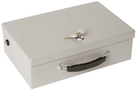 Bo-Camp - Kleiner Tresor für Tablet - mit Stahlseil - 32x23,5x10 cm, grau