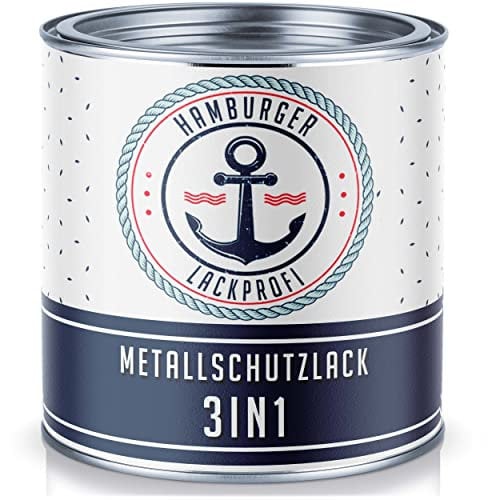 Metallschutzlack 3in1 SEIDENMATT Ockerbraun RAL 8001 Braun Metallschutzfarbe 3-in-1 Grundierung, Rostschutz und Deckanstrich in Einem Metalllack Metallfarbe // Hamburger Lack-Profi (1 L)