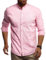 Leif Nelson Camicia da Uomo Maniche Lunga Slim Fit LN-3860 Rosa Small