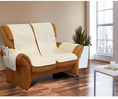 Schurwoll-Sofaschoner, 2er-Set