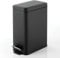 mDesign Pedal Bin — Waste Bin with Pedal, Lid and Plastic Bucket Insert for Bathroom, Kitchen, and Office — Metal Household Rubbish Bin with Ergonomic Design — Black