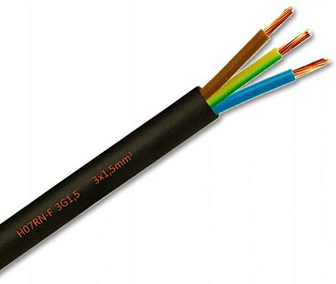 25m H07RN-F 3G2,5 3x2,5mm² Schwere Gummischlauchleitung Gummikabel Elektrokabel Baustellenkabel Gummileitung Schwarz