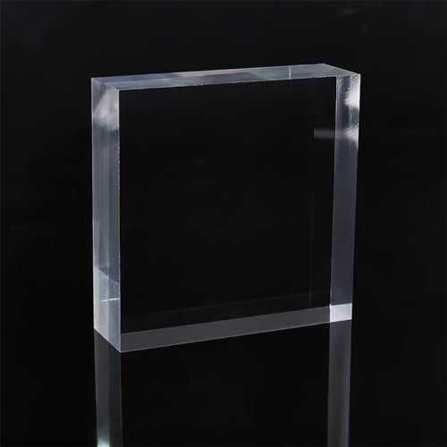 FINGERINSPIRE Quadratischer Displayblock aus klar poliertem Acryl Schmuckständer Ring Vitrine Displayhalter 25 x 80 x 80 mm