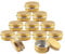 BasicPacking 24Pcs Empty Gold Round 10ml Aluminium Tin Container With EPE Lined Screw Lid Cosmetics Pots Jars with 24Pcs 25mm Labels for DIY Candle Cream Salve Storage