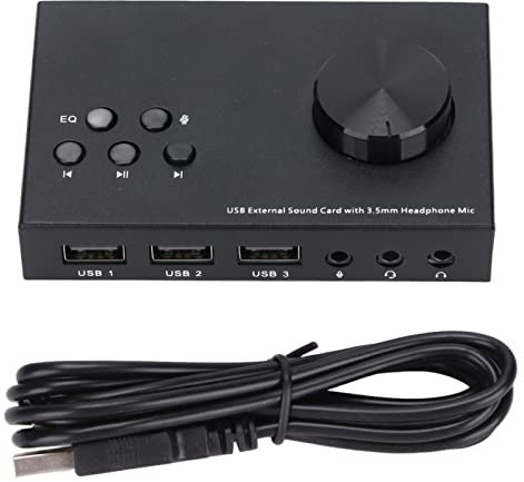 Externe USB-Soundkarte, USB-Soundadapter 3,5-mm-Schnittstelle Multi-Mode-Design Multiple EQ-Soundkonvertierung Audioadapter für Wind/OS X-Systeme