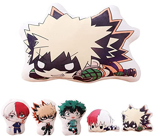 Jiumaocleu My Hero Academia Plüschkissen, No Hero Academia Figuren Plushies, Anime MHA Merch Weiches Kissen für Weihnachten Geburtstagsgeschenk Bakugou Katsuki 45 * 45CM