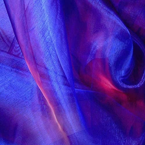 TOLKO 1m Organza Stoffe zum Nähen Meterware | Hauch Zart, Fein, Durchsichtig | zum Dekorieren Basteln 145cm breit | Leichter Glanz Stoff für Gardine Vorhänge Tischdecken Deko Schals (Kobaltblau Rot)