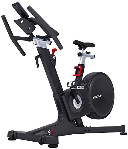 MAXXUS SpeedBike S2 - Leise, Magnetischer Widerstand, Monitor, Tablet Halter, Kompatibel mit Zwift, Schwarz - Heimtrainer Fahrrad, Indoor Cycling Bike, Fitness Hometrainer (Schwarz)