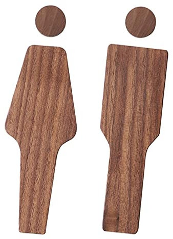 LOVIVER Letrero de Madera Maciza para Inodoro, decoración Retro para Mujer, sin perforación, Placa de señalización con de baño, Letrero de