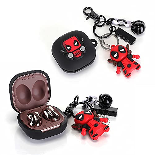 (1 Pack) BGAANM Cute Silicone Earbuds Case Protective Cover with Doll Keychain Designed for Samsung Galaxy Buds2 Pro (2022) /Galaxy Buds 2 (2021) /Galaxy Buds Pro (2021) /Galaxy Buds Live (2020)