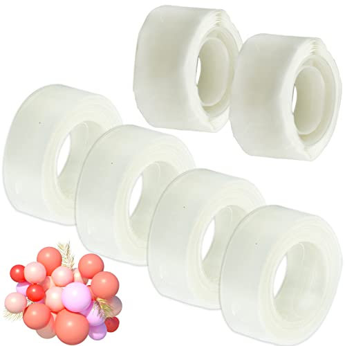 SZCXDKJ 6 Pcs Balloon Arch Strips Kit, Balloon Garland Tapes 65.6 Feet, 200 Balloon Glue Point Dots Stickers, Balloon Decorating Strip Set for Wedding Birthday Party Decoration