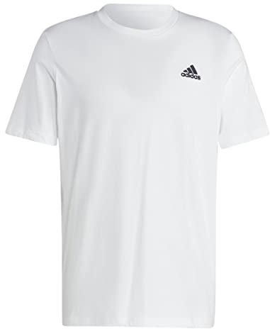 adidas Men's Essentials Single Jersey Embroidered Small Logo Tee, White, XXL