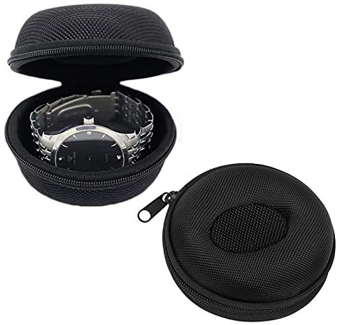 Dfuqanb 2 Stück Tragbare Uhrenbox, Runde Uhrenetui, Reisen Watch Fall, Gepolsterte Uhrenbox, Reiseetui für Uhren, Single Watch Box, für alle Arten von mechanischen Uhren, Smartwatches