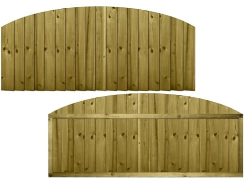 Dome Top Wooden Garden Fence Panel, 6ft x 2ft Feather Edge Fully Framed | 82cm High x 183cm Wide, Arch Top, Heavy Duty, Treated Timber Closeboard, for Perimeter Boundary & Outdoor Privacy Fencing