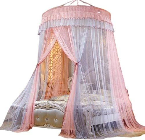 WEZOSHINET Betthimmel groß - Moskitonetz Doppel Mädchen Prinzessin Zubehör Dekoration Schlafzimmer Spitze Romantik für Betten 2 m lang