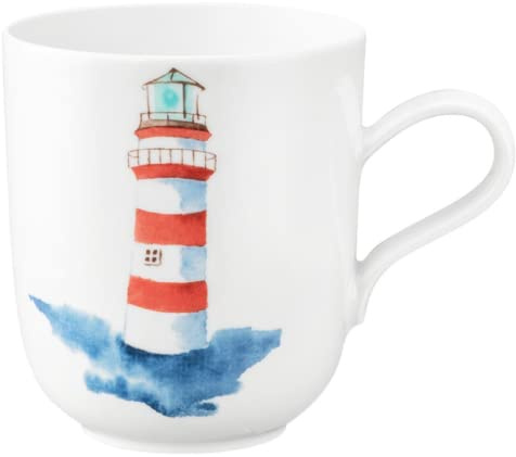 Seltmann Weiden Zusatzsortiment Becher mit Henkel 0,40 l (Liberty) rund Leuchtturm rot-weiß rot [SP] UVP:15,9