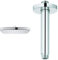 GROHE Vitalio Comfort 250 - Cube Shower Head with Relaxing Rain Spray, Size 25 x 25 cm, Chrome, 26695000 & 28724000 | Rainshower Metal Ceiling Shower Arm | 142mm, Chrome