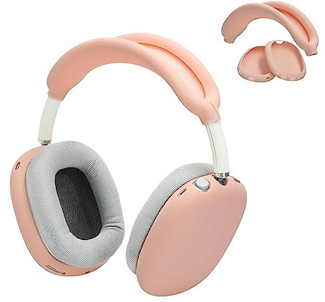 kwmobile Juego de Fundas de Silicona para Auriculares de Diadema y Almohadillas compatibles con Apple Airpods MAX - Fundas - Rosa Palo