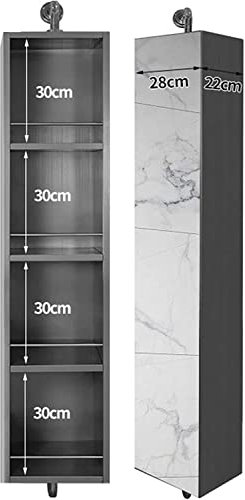 Medizinschrank, Badezimmerspiegelschrank, Wandmontage, drehbarer Spiegelschrank aus Edelstahl, Eckschrank, Ganzkörperspiegel, drehbar, mit Schließfach (Farbe: Grau, Größe: 160 x 28 cm)