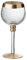 J-Line Bougeoir Boule sur Pied Craquele Verre Transparent/Or Small