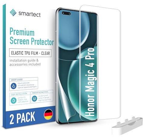 smartect TPU Schutzfolie 2 Stück für Honor Magic 4 Pro | HD Panzerfolie Anti-Kratzer, Displayschutz Ultra-klar, Blasenfrei, Fingerabdruck kompatibel, Hüllenfreundlich