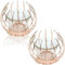 LUXURALS Zwei roségoldene Kerzenhalter für Teelichter aus Metall mit Glas Teelichthalter Glas Candle Holder