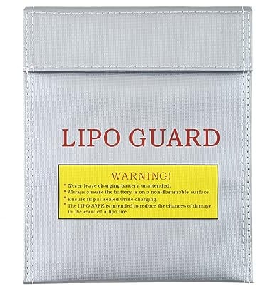 AneegFPV Fireproof Document Bag 30 * 23CM RC LiPo Battery Safety Bag Solid Silicone Waterproof Safe Box Storage for Money Jewelry Zipper Closure (Sliver-big)