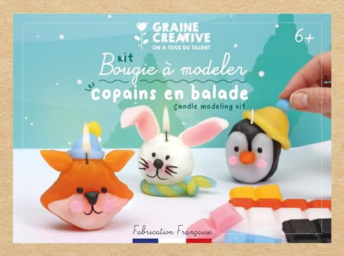 Graine Créative Satz Kind Kerzen Knete Tiere Winter