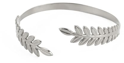 VASSAGO Griechisch Römisches Lorbeerblatt Armband Römische griechische Göttin Verstellbare Manschette Armband Armreif Römischer Boho Schmuck für Frauen