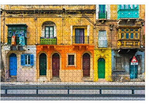 Puzzle 1000 Teile Malta Valletta Fassade Eines Wohnhauses Mit Traditionellem Malteser Holzpuzzle Für Erwachsene Und Kinder Puzzle Für Kinder Traditionen Brain Challenge Puzzle Für Kinder